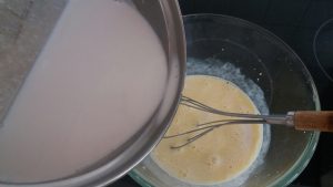 egg custard making
